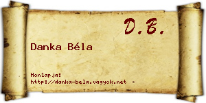 Danka Béla névjegykártya