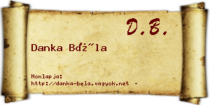 Danka Béla névjegykártya